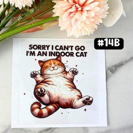 UV DTF DECALS, 4" height, Cup Decals, Cup Stickers, Cup Decor:_#14C - Cat Loaf