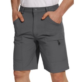 TACVASEN Cargo Shorts Men Work Tactial Shorts Quick Dry Hiking Shorts Outdoor Summer Camping Shorts with Pocket Dark Grey,38