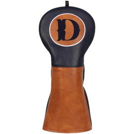 Golf Headcovers Set of 3, Brown Classic Golf Club Covers with D F H, Driver Fairway Hybrid Headcovers, Premium Protective Wood Head Covers for Men (Driver)