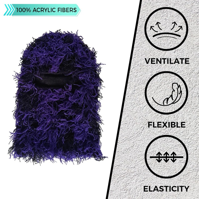 Michear Winter Beanie Hat Men Warm Fuzzy Knitted Balaclava Distressed