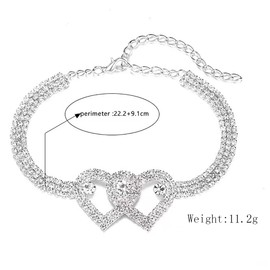 Prosy Beach Star Butterfly Crystal Anklets Silver Ankle Bracelet Love Heart Summer Foot Jewelry Accessories for Women and Girls (D)