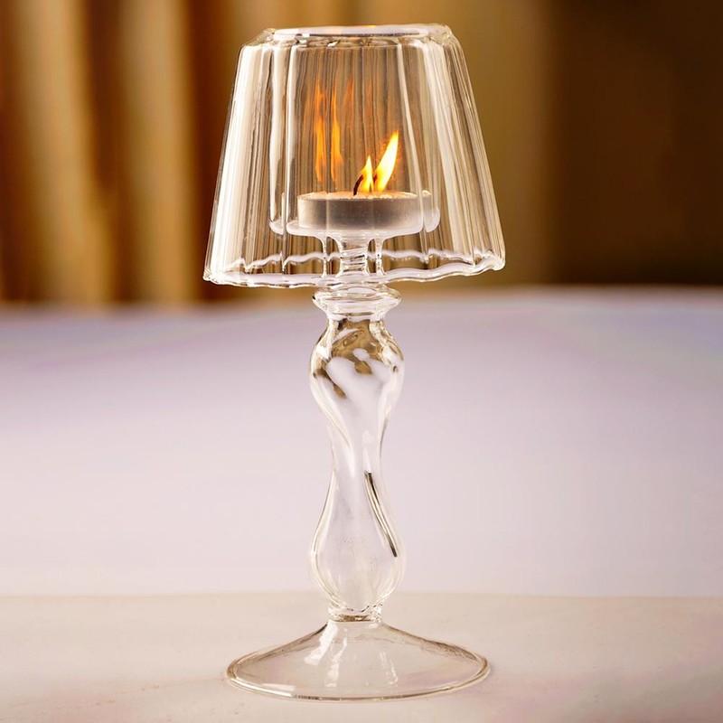 Crystal Glass Candle Holders Banquet Decorations Corrosion Resistance Durable Lamp