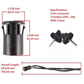 H&H bros For Honda Foreman 450 Ignition Key Switch TRX450ES TRX450S 4x4 ES S 1998-2001