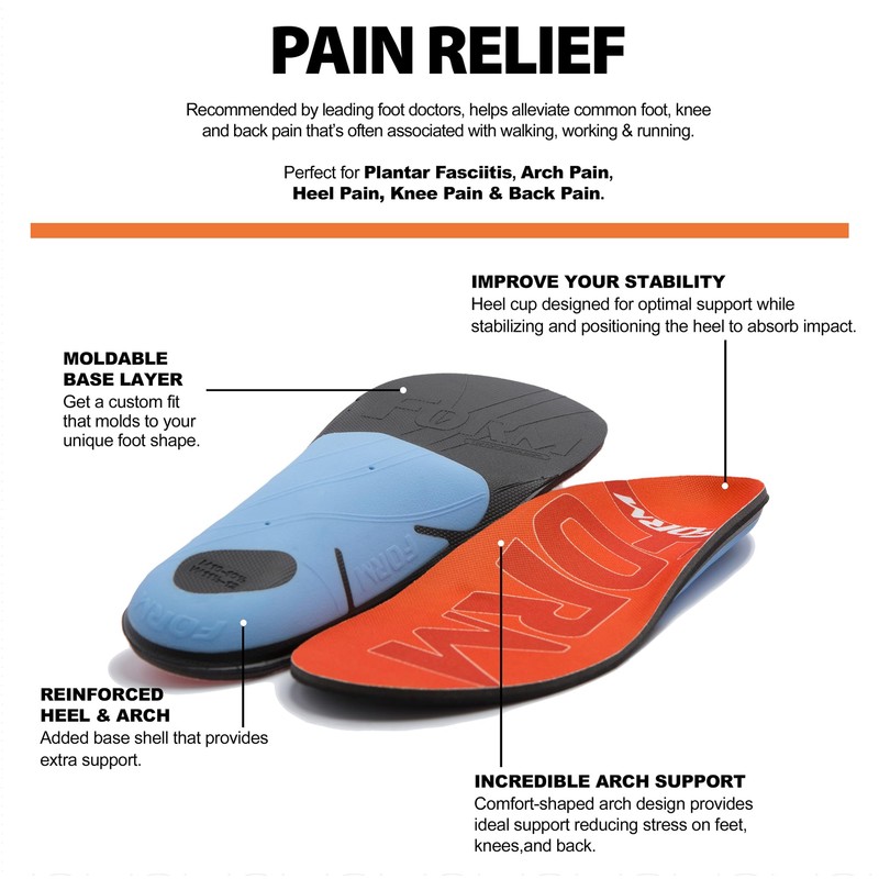 FORM Premium Insoles Unisex's Reinforced with EnduraheelTM - Custom Form-Fitting