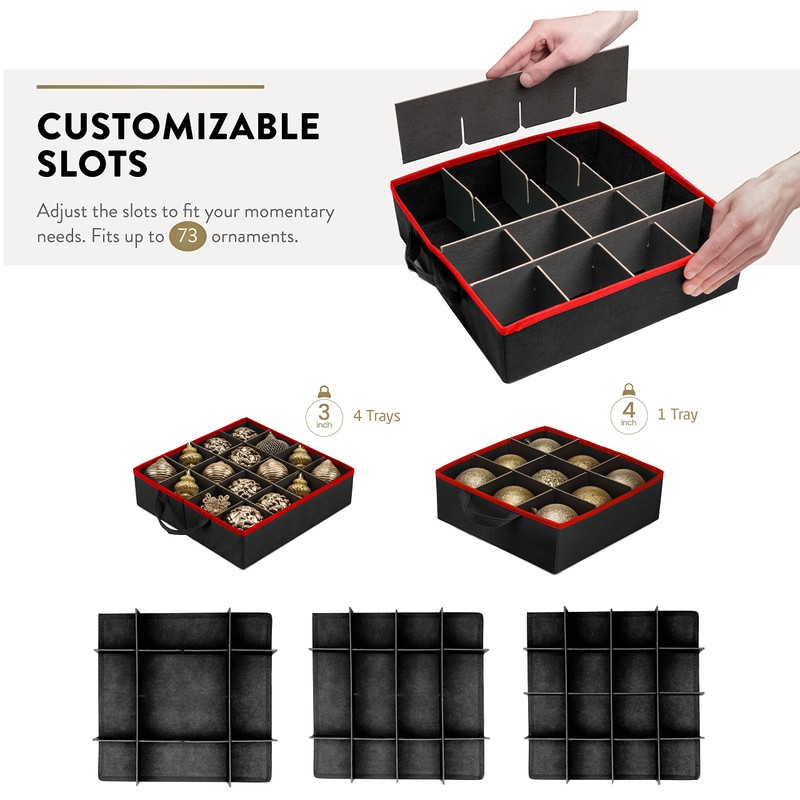 ZOBER All in One Christmas Ornament Storage Box & Decoration