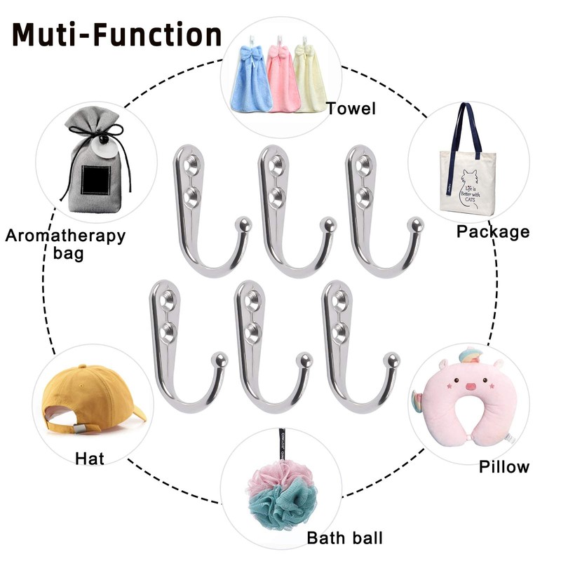 Annefly 14 PCS Wall Mounted Hooks Coat Hooks with 30