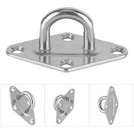 6 pcs Eye Plate Stainless Steel Lashing Eye Wall Eyelet Cover Plate Mast Plate Eyelet Plate Mast Plate for Load Securing Wall Mounting Ceiling Mounting with Dowel M5