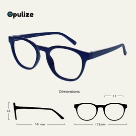 OPULIZE Blu BB5-13 - Gafas de lectura con filtro de luz azul, 2 unidades, marco redondo, bisagras de resorte, mejoran el sueño del ordenador, gaming, antirreflejos, para hombre y mujer, azul/verde,