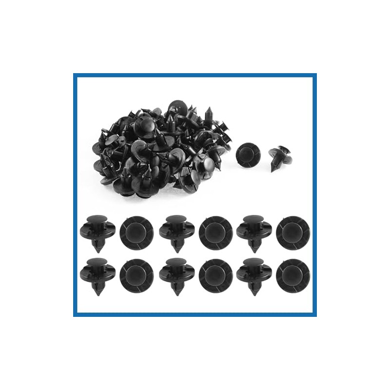 A ABSOPRO 50 x 8mm Hole Plastic Rivets Fastener Push
