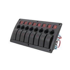 Cozyel 3 in 1 Switch Plate Fuse Switch Panel Marine Boat 8 Gang Switch Panel, DC 12 V/24 V Control Cabinet Switch Panel Fuse Switch Panel for Marine Car Boat Truck Yacht
