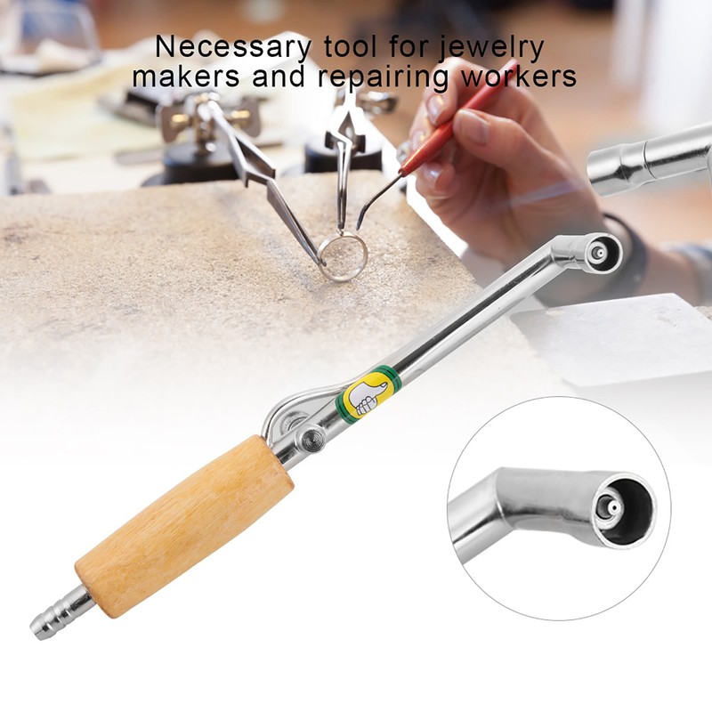 Adjustable Flame Gas Wood Handle Welding Torch Jewelry Making Soldering