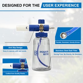 POWER TOWN Foam Cannon Pro, Wide Mouth Soap Cannon for Power Washer, Car Wash High Pressure Snow Foam Cannon Lance for Detailing, 1/4" Quick Connector
