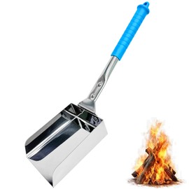 SoloWilder Ash Shovel for Fire Pit & Fireplace - Gardening Tool, Charcoal Scoop - 14.6" Blue