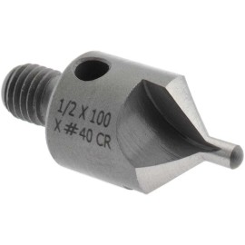 Made in USA Adjustable Stop Countersink: 1/4-28 Threaded Shank, #40 Pilot Diam, 3 Flute