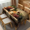 JIANKESEN Retro Wine Bottles Glasses and Grapes Tablecloth Rectangle Cheese
