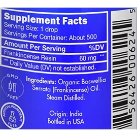 Organic, Frankincense Essential Oil, Food Grade, for Face – 100% Pure, Frankincense, Resin, Oil, Boswellia Serrata, Edible, by Zongle Therapeutics, 1 OZ