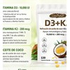 Gwynne Vitamina D3 10.000ui K2 Mk-7 200mcg,120 cápsulas,2 En 1