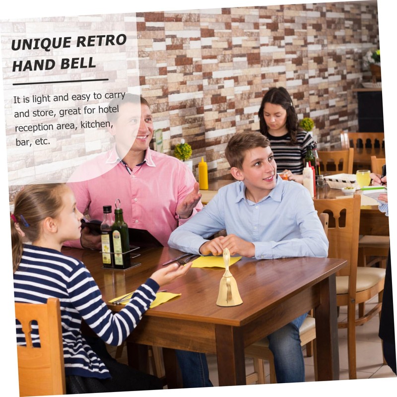 Gadpiparty Metal Hand Bell for Restaurant and Bar Classic Desktop