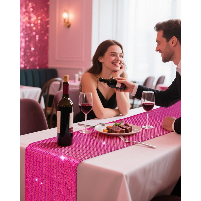Eternal Beauty Disco Table Runners 48 Inches Long Glitter Sequin