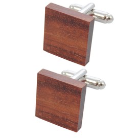 COLLAR AND CUFFS LONDON - PREMIUM Cufflinks with PRESENTATION GIFT BOX - Wooden Square Tile - Carpenter DIY Wood - Classic Elegance - Brown Colour
