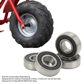 4PCs Front and Rear Wheel Bearing, 6202?RS Chrome Steel Bearing Set Replacement for Powersports CT200U CT200U EX Trail 200 Mini Bike Accessory