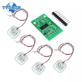 HX711 로드셀 모듈 계량 센서 압력 4개 50kg 인체 스케일 중량 측정 도구 DIY 키트 HX711 Load Cell Module Weighing Sensor Pressure 4PCS 50kg Body Scale Weight Measurement Tool DIY Kit [1set]