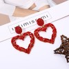 NLCAC Valentine's Day Heart Earrings Rhinestone Multi Stone Cluster Open
