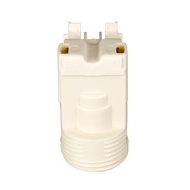 E14 Lamp Holder Plastic (PBT), Threaded Socket with Bracket, Socket with Recess for M4 Screw, White (RAL 9003)