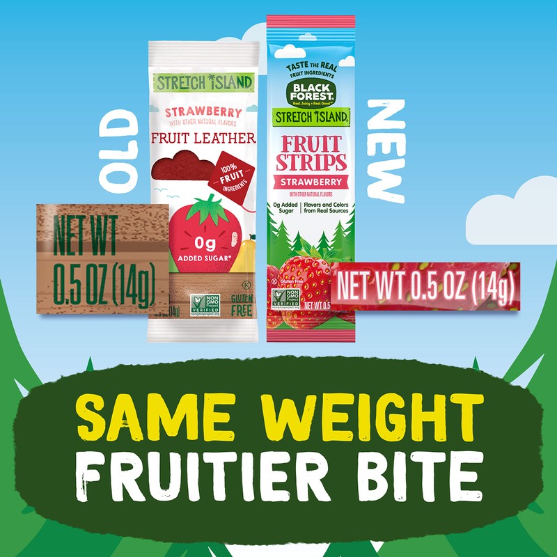 Black Forest Stretch Island Fruit Strips, Strawberry, 0.5ounce Strips (Pack