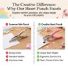 1/4 Inch Heart Shaped Hole Punch 2Pcs Hand Held Single