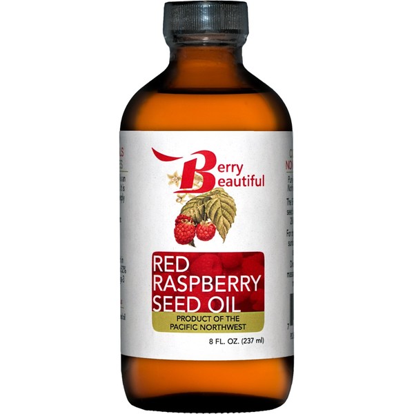 Berry Beautiful Red Raspberry Seed Oil - Cold Pressed from Locally Grown Raspberries - 100% Pure & Unrefined - 8 fl oz