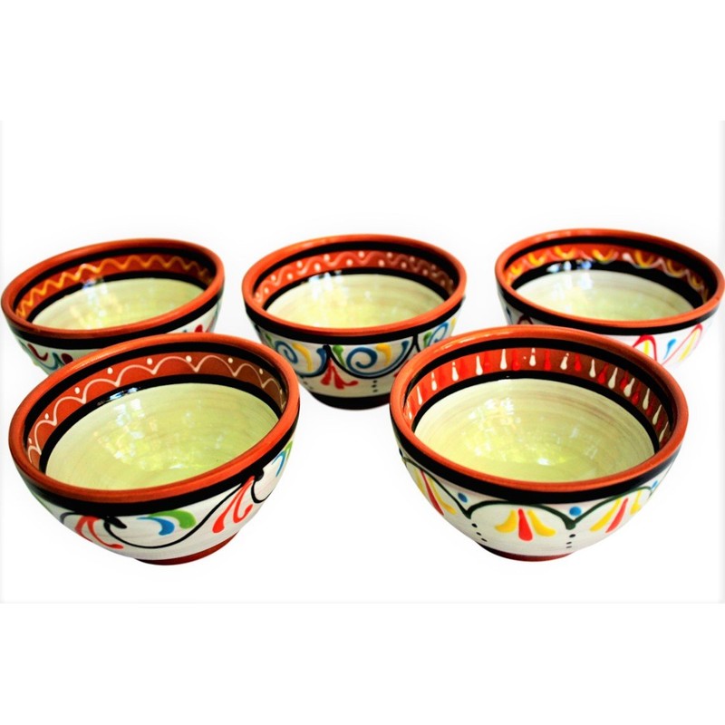 Cactus Canyon Ceramics Salsa Bowls - Spanish Terracotta White Decor