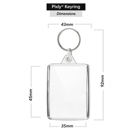 Turquoise Premium Clear Acrylic Blank Keyrings Key Fobs 45 x 35 mm | Passport Photo (Pack of 5)