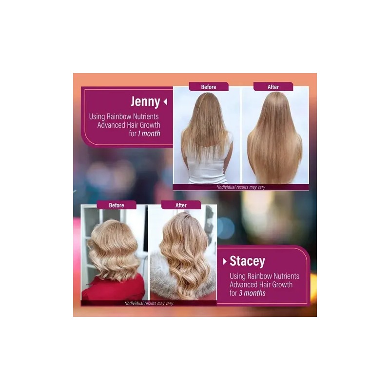 2pcs Rainbow Nutrients Vit. Crecimiento Cabello 120 Cápsulas