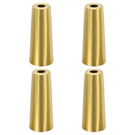 uxcell Furniture Leg Cover, 4 Pack Round Metal Chair Leg Cover Caps, Great for Sofa, Table, Chair (3", Gold Tone)
