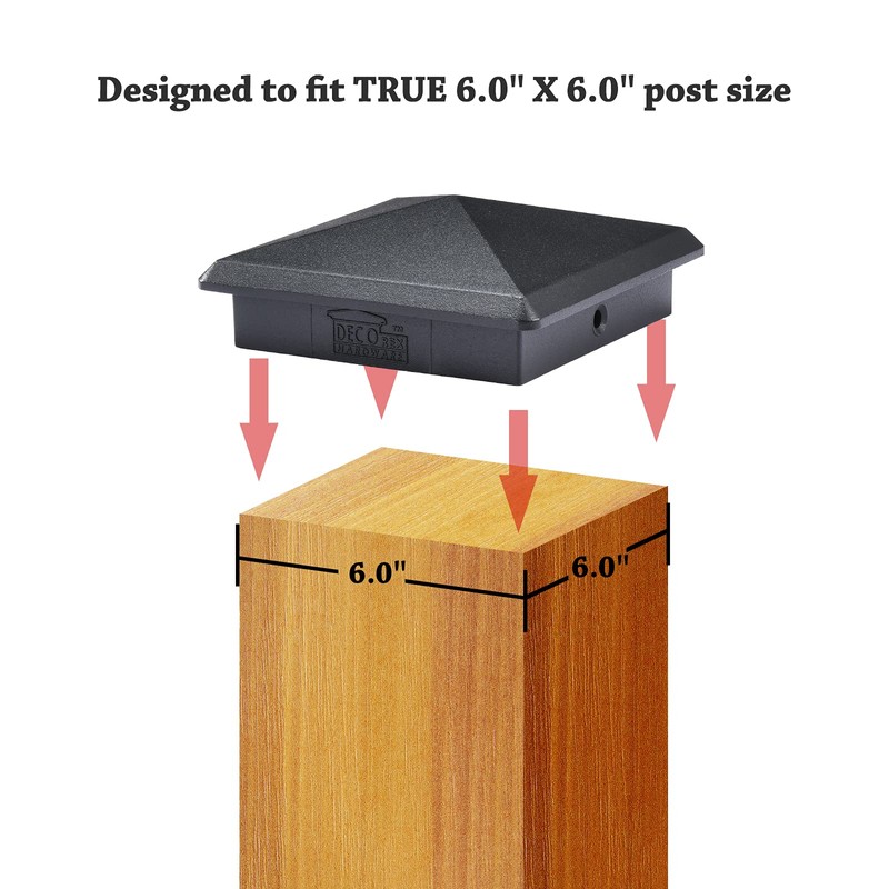 True 6" x 6" Heavy Duty Aluminium Pyramid Post Cap