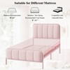 HITHOS Twin Size Bed Frame, Upholstered Pink Bed Frame with