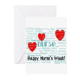 CafePress Happy Nurse's Week Greeting Cards Folded Greeting Cards (10-pack) Matte