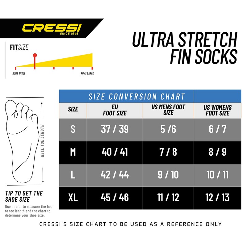 Cressi Ultra Stretch Neoprene Socks 1.5mm Unisex Adults Double Lined