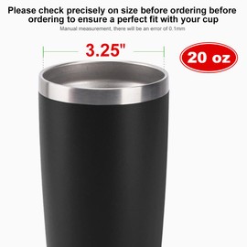 koodee 20 oz Tumbler Lids, Fits for 20 oz YETI tumbler 2 Pack Spill-proof Lids,Covers for 20 Ounce Tumbler Cup (Red)