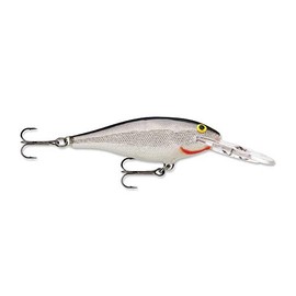 Rapala Shad Rap Lure, Freshwater, Size 08, 3 1/8" Length, 8'-15' Depth, Silver, Package of 1