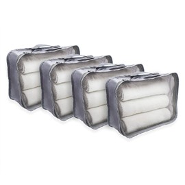 Rolling Nomad 4 Set Large Packing Cubes for Suitcases, Travel, Camping, Grey