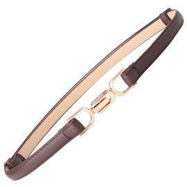 O5O2 1 x waist belt, women's slim, stretch belt women, elastic belt, thin elastic belt, elegant women's dress belt, vintage stretch belt (brown), 1