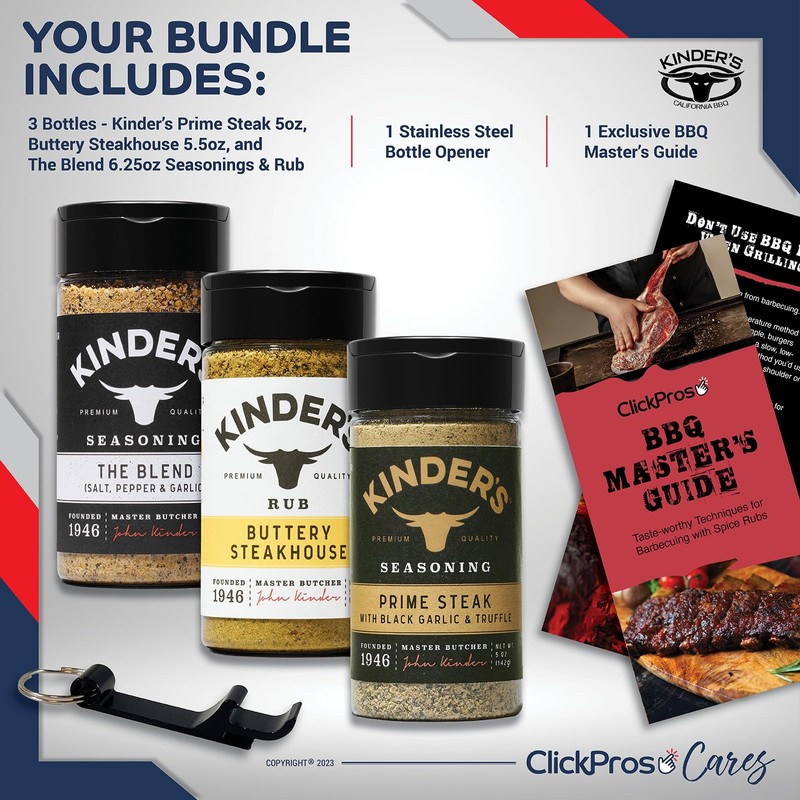 Kinders BBQ Rub Seasoning 3 PK Bundle (16.7 oz) Prime