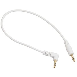 Audio Fan Audio Cable 3.5mm Stereo Mini Plug 3 Pole One Side Right Angle Connector White 20cm