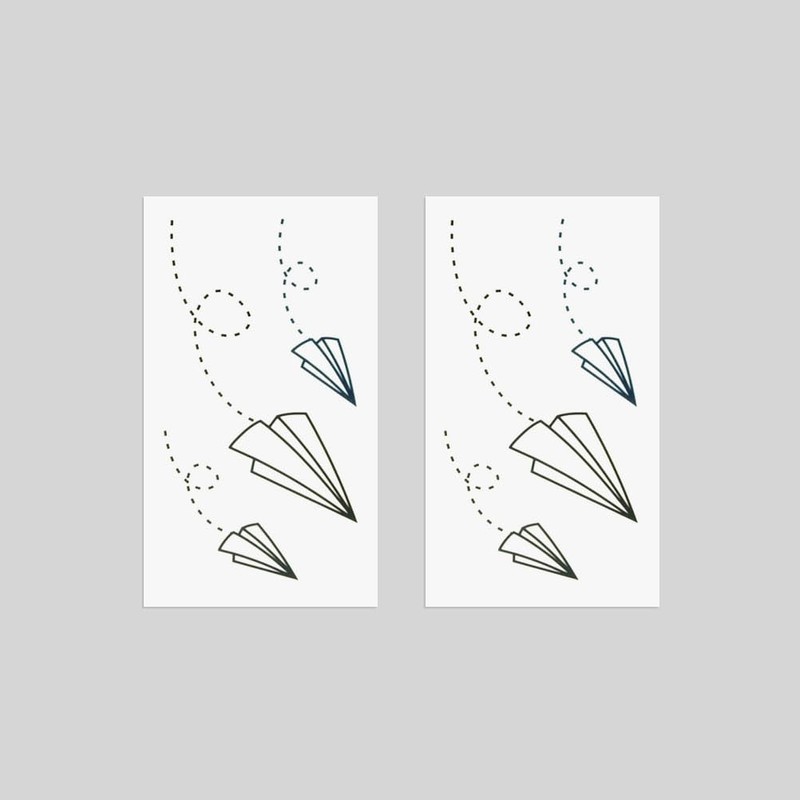 Oottati Small Cute Temporary Tattoo Sticker Set of 2 -