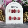 TENPAL Handmade Press on Nails Short Square,Reusable Red Cat Eye
