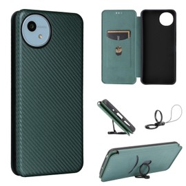 Aquos wish 4 Case Folio Thin for SHARP Aquos wish4 / SH-52E Carbon Fiber Cover TPU Protective Bumper Aquos Wush 4 Dedicated Cover Wallet Type Magnetic Card Storage Drop Prevention Holder Side Opening