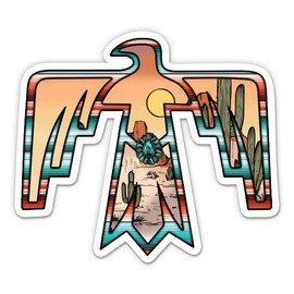 Western Pattern Bird Stickers - 2 Pack - Waterproof Vinyl for Car, Phone, Water Bottle, Laptop - Southwestern Decals (2-Pack)