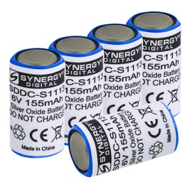 Synergy Digital Dog Collar Batteries, Compatible with Pet Stop Invisible Fence 700 7K Dog Collar, (Silver Oxide, 6V, 155mAh), Pack Includes: 5 x SDDC-S1113 Batteries